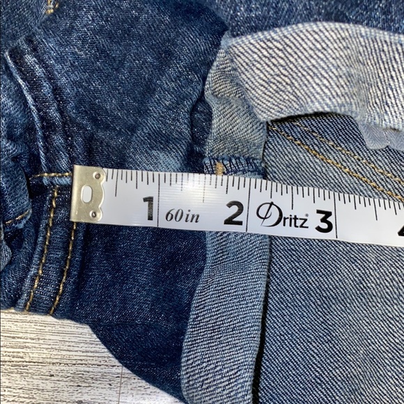 Abercrombie & Fitch Blue Jean Shorts High-Waisted Rolled Hem Size 0 - Picture 9 of 9